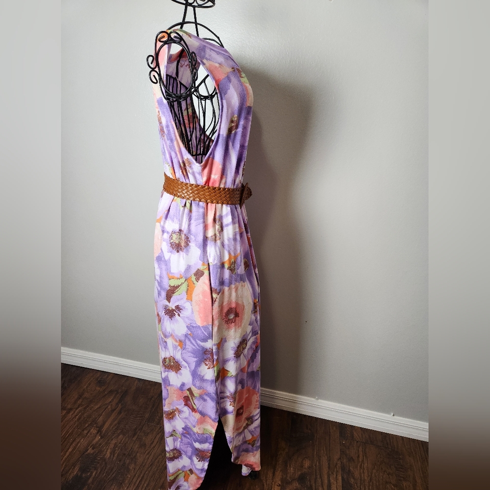 Zenana Floral Sleeveless Stretch Dress Viscose Casual Summer - Picture 5 of 6